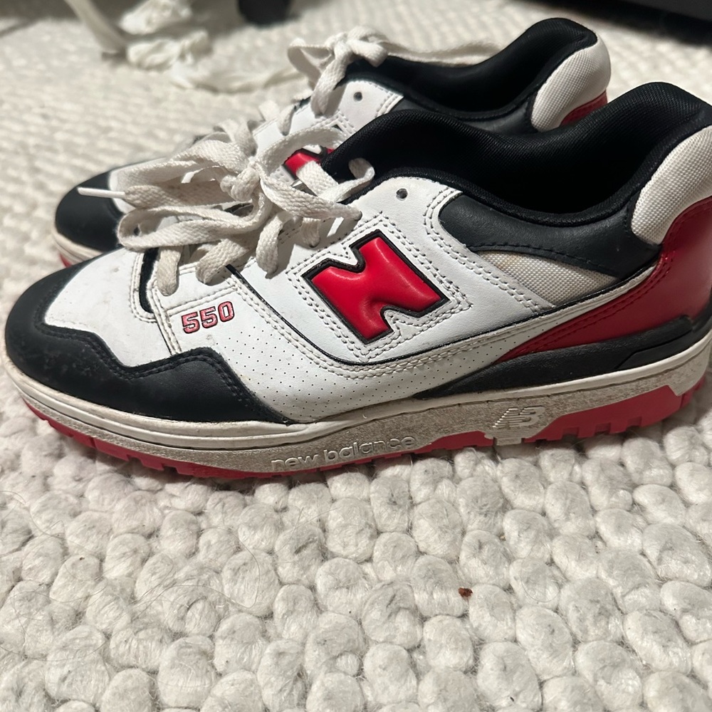 New Balance' 550 Sneakers - White, Black, and Red